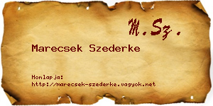 Marecsek Szederke névjegykártya
